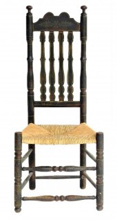 18TH C. BANNISTER BACK SIDE CH