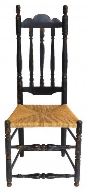 18TH C. BANNISTER BACK SIDE CH