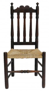 18TH C. BANNISTER BACK SIDE CH