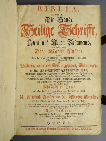 18th c. Bible (dated 1720). Has