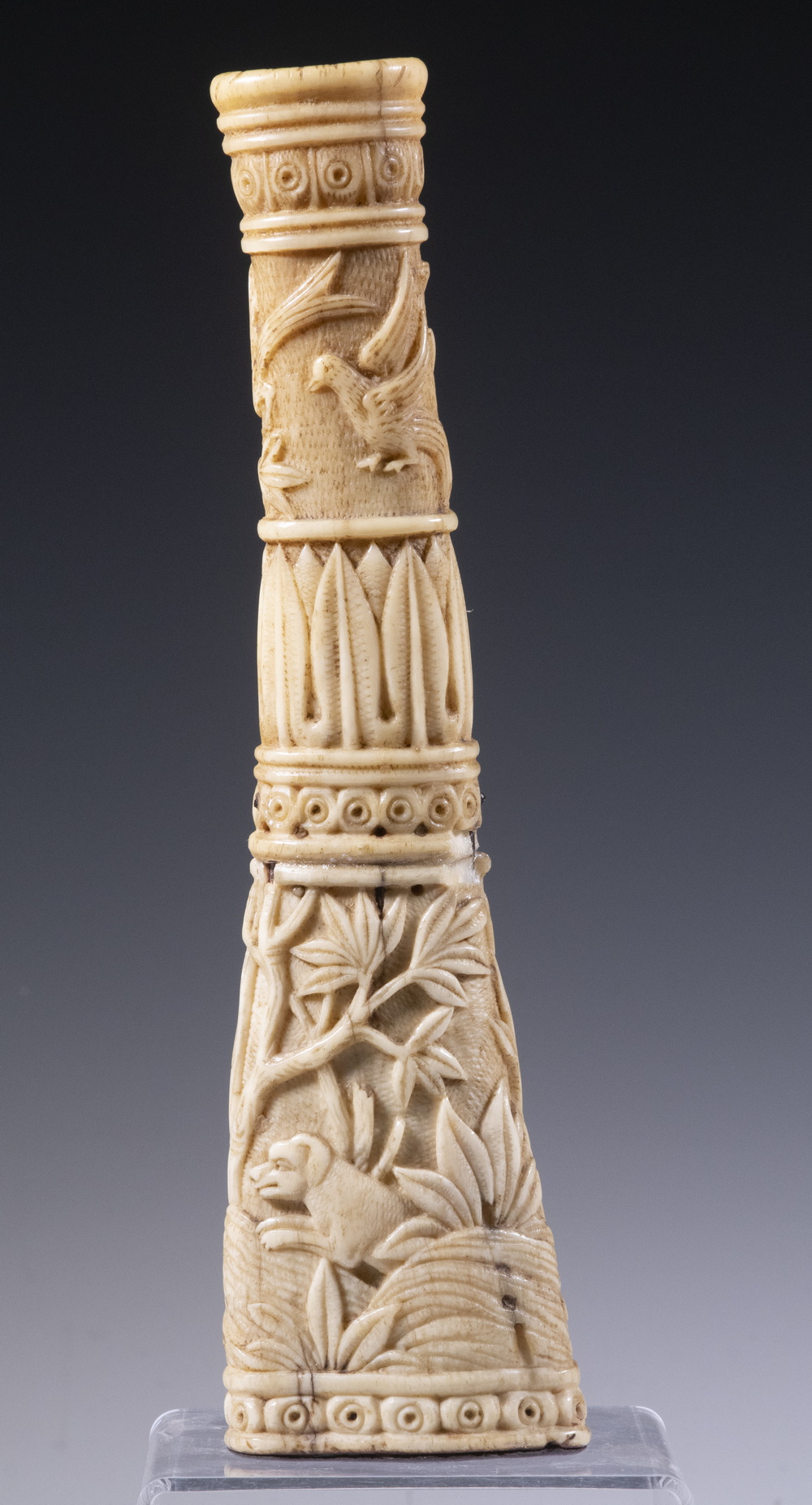 18TH C. CARVED STAGHORN VASE