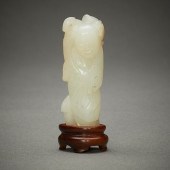 18TH C. CHINESE PALE JADE BOY