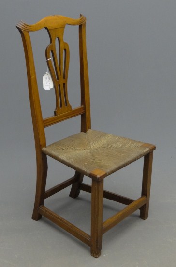 18th c. Chippendale cherry rushseat
