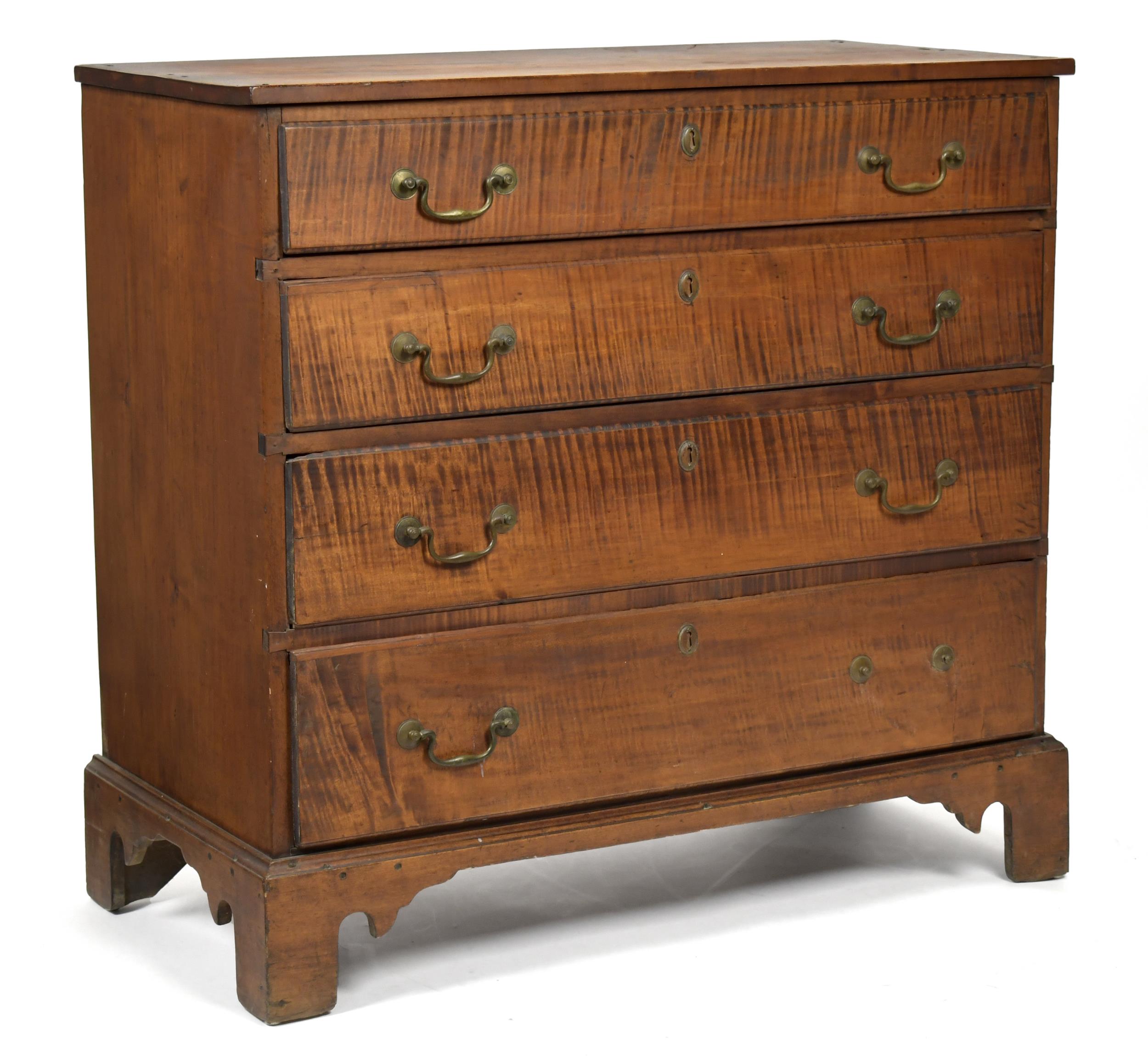 18TH C. CHIPPENDALE TIGER MAPLE