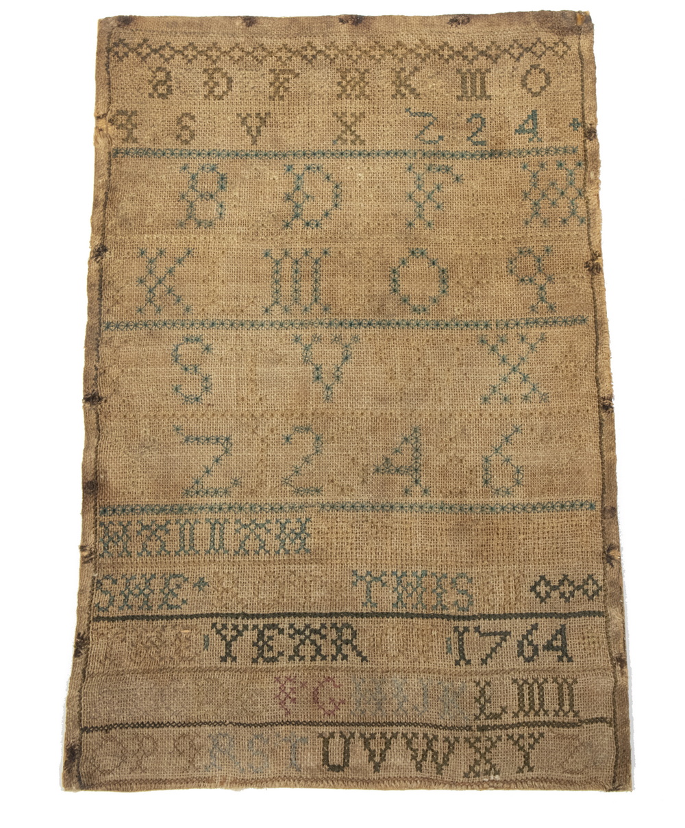 18TH C. CONNECTICUT SAMPLER FROM