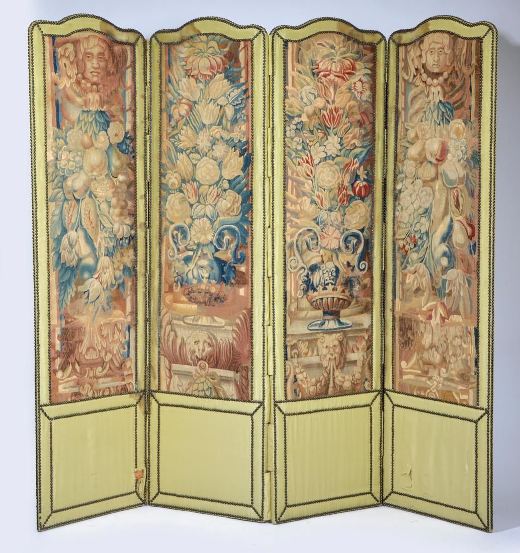 18TH C CONTINENTAL TAPESTRY 4 PANEL