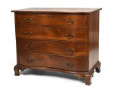 18TH C. CT. CHERRY OXBOW CHEST