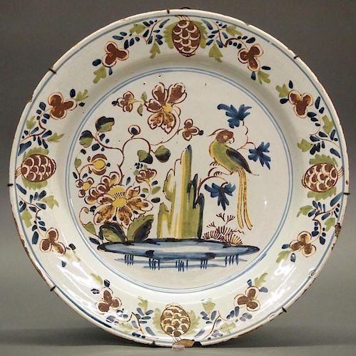 18TH C. DELFT WARE CHARGERAn 18th