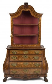 18TH C. DUTCH MARQUETRY BOMBE