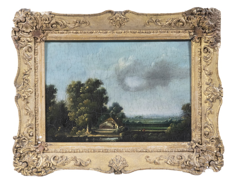 18TH C. DUTCH MINIATURE LANDSCAPE A