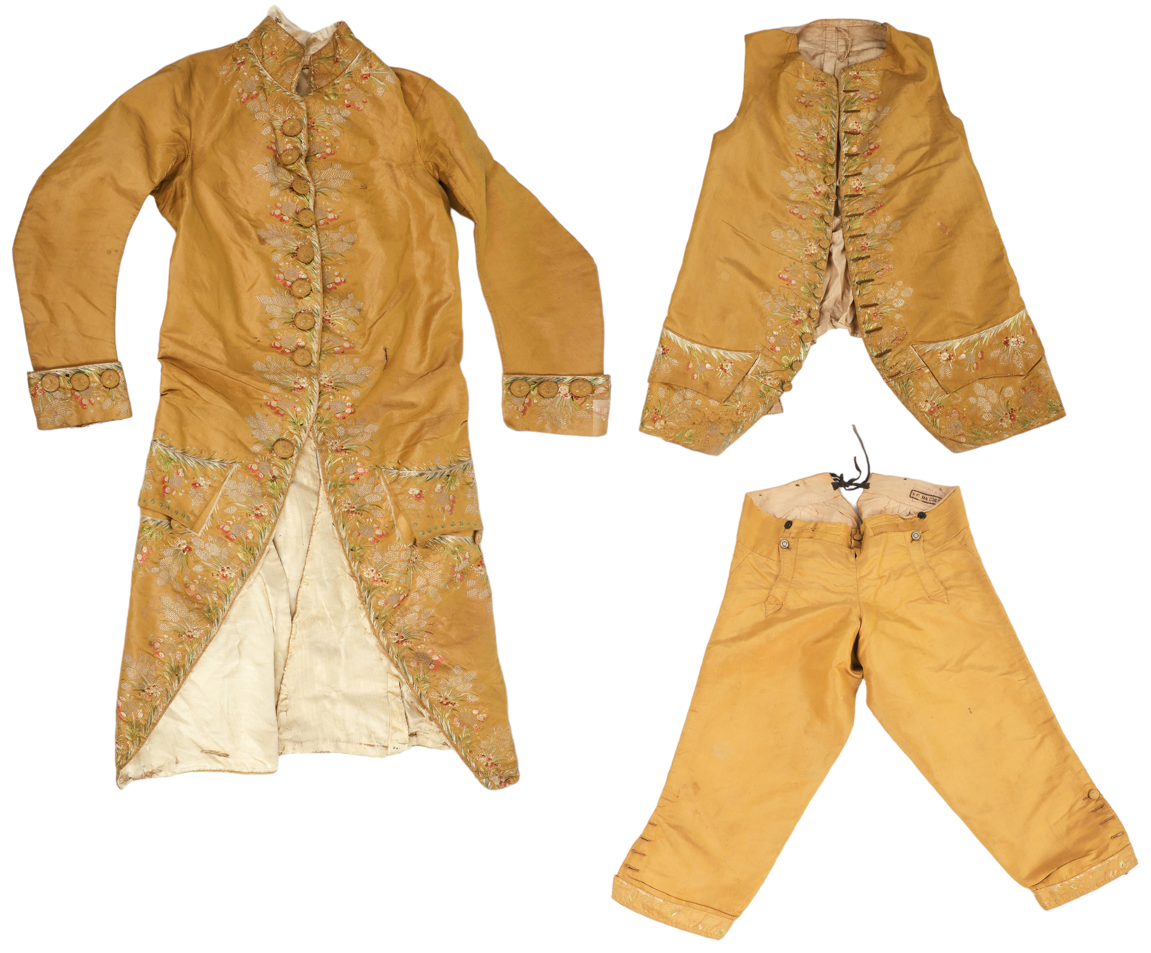 18th C Embroidered Court Suit,