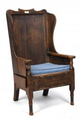 18TH C. ENGLISH ELM LAMBING CH