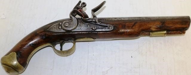 18TH C ENGLISH FLINTLOCK PISTOL,