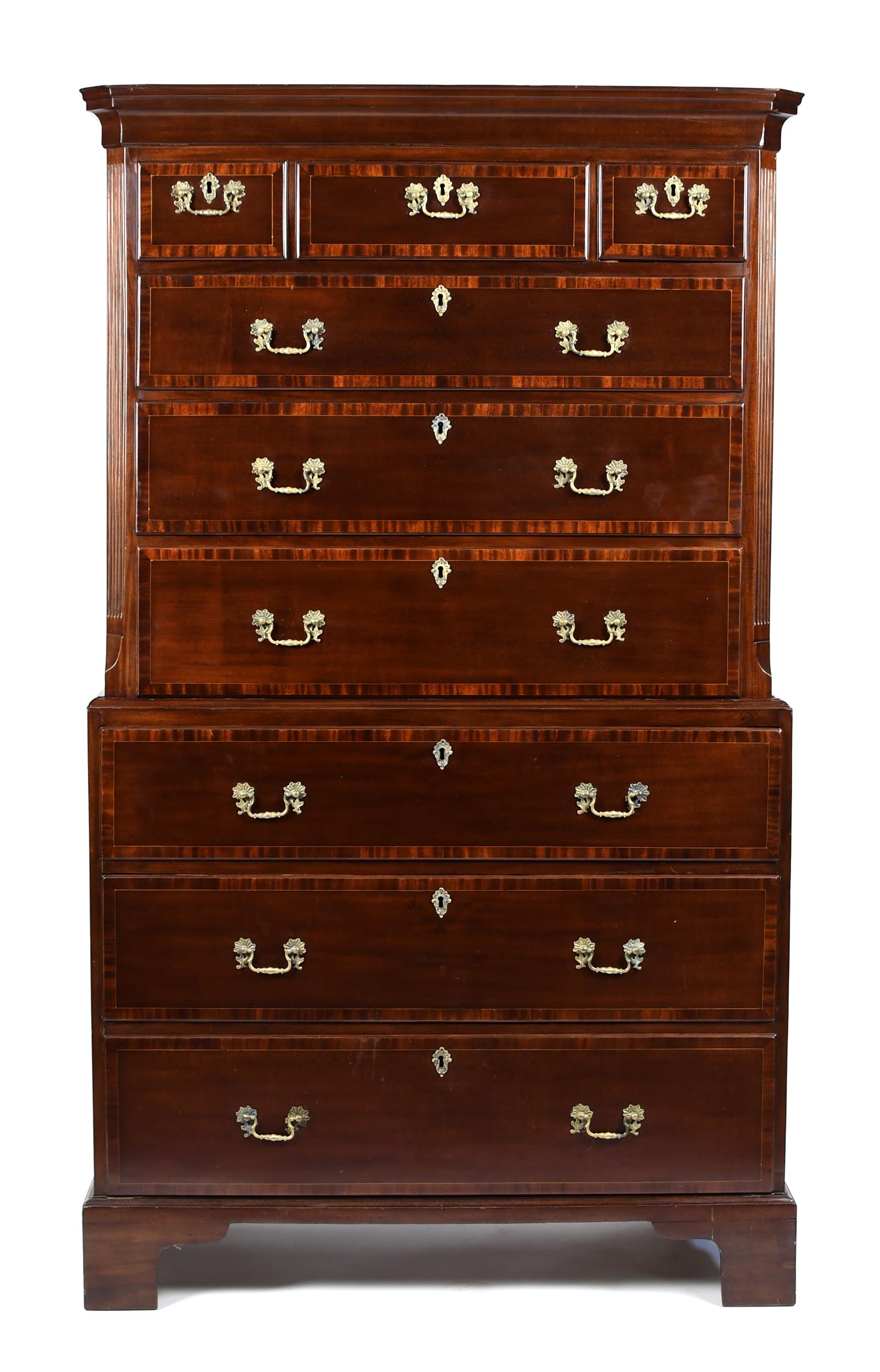 18TH C. ENGLISH MAHOGANY CHEST ON