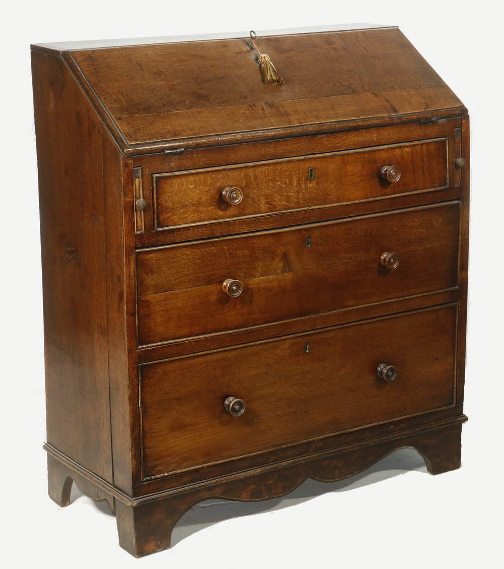 18TH C. ENGLISH OAK SLANT LID