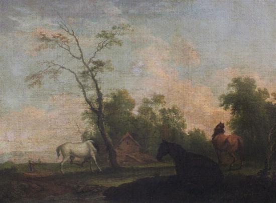18th C. English School oil on