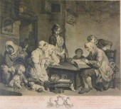 18TH C. ENGRAVING "LA LECTURE