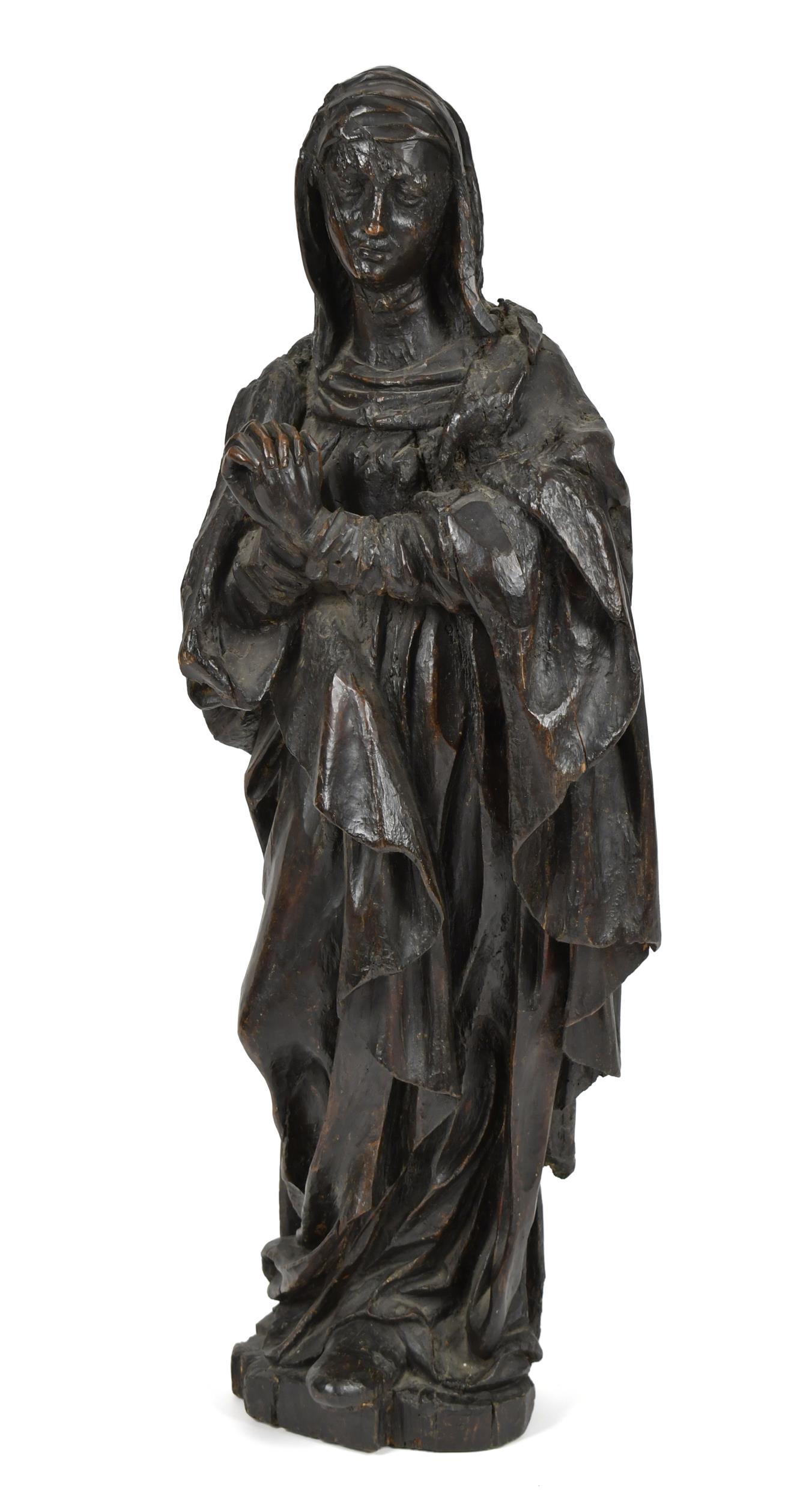 18TH C. EUROPEAN CARVED MADONNA.