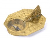 18TH C. FRENCH BRASS SUNDIAL,