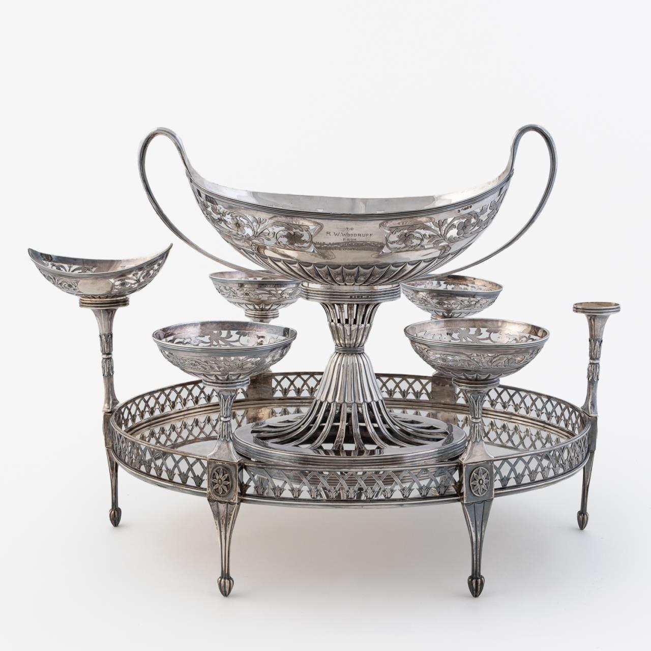 18TH C. GEORGE III SILVER EPERGNE