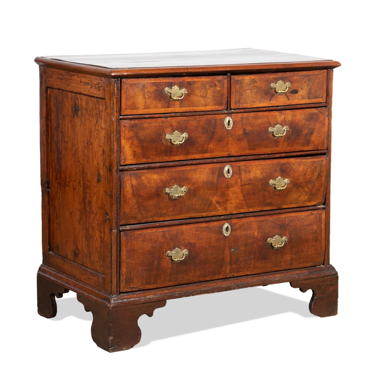 18TH C. GEORGIAN WALNUT FIVE-DRAWER
