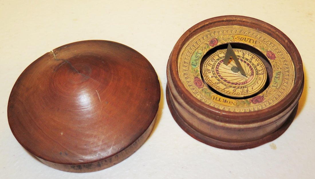 18TH C. GERMAN GNOMON WOODEN POCKET