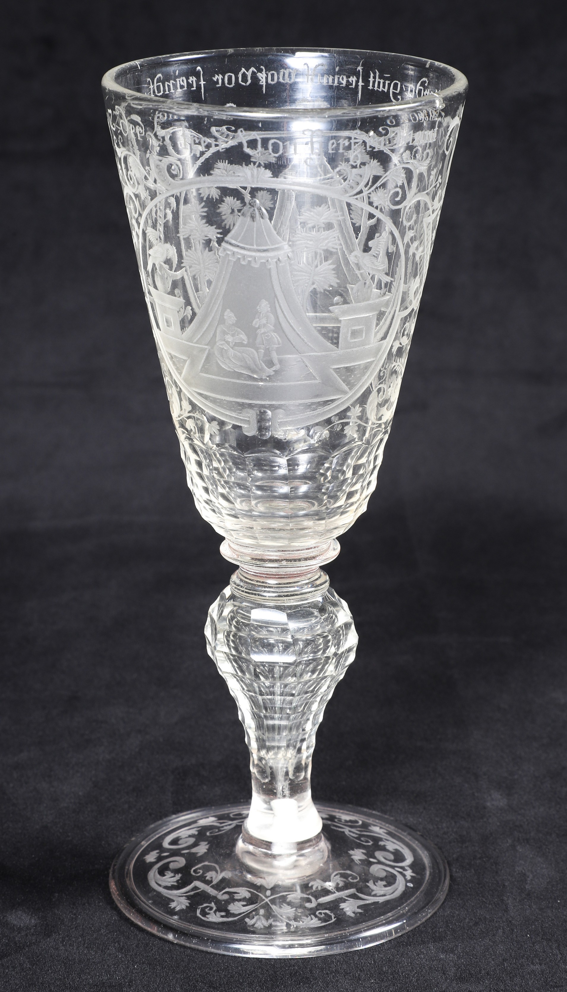 18th C German Wheel Engraved