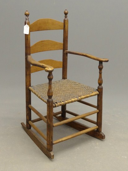 18th c. ladderback rocking chair.