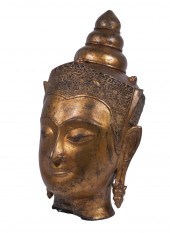 18TH C. LARGE GILT BRONZE SIAM