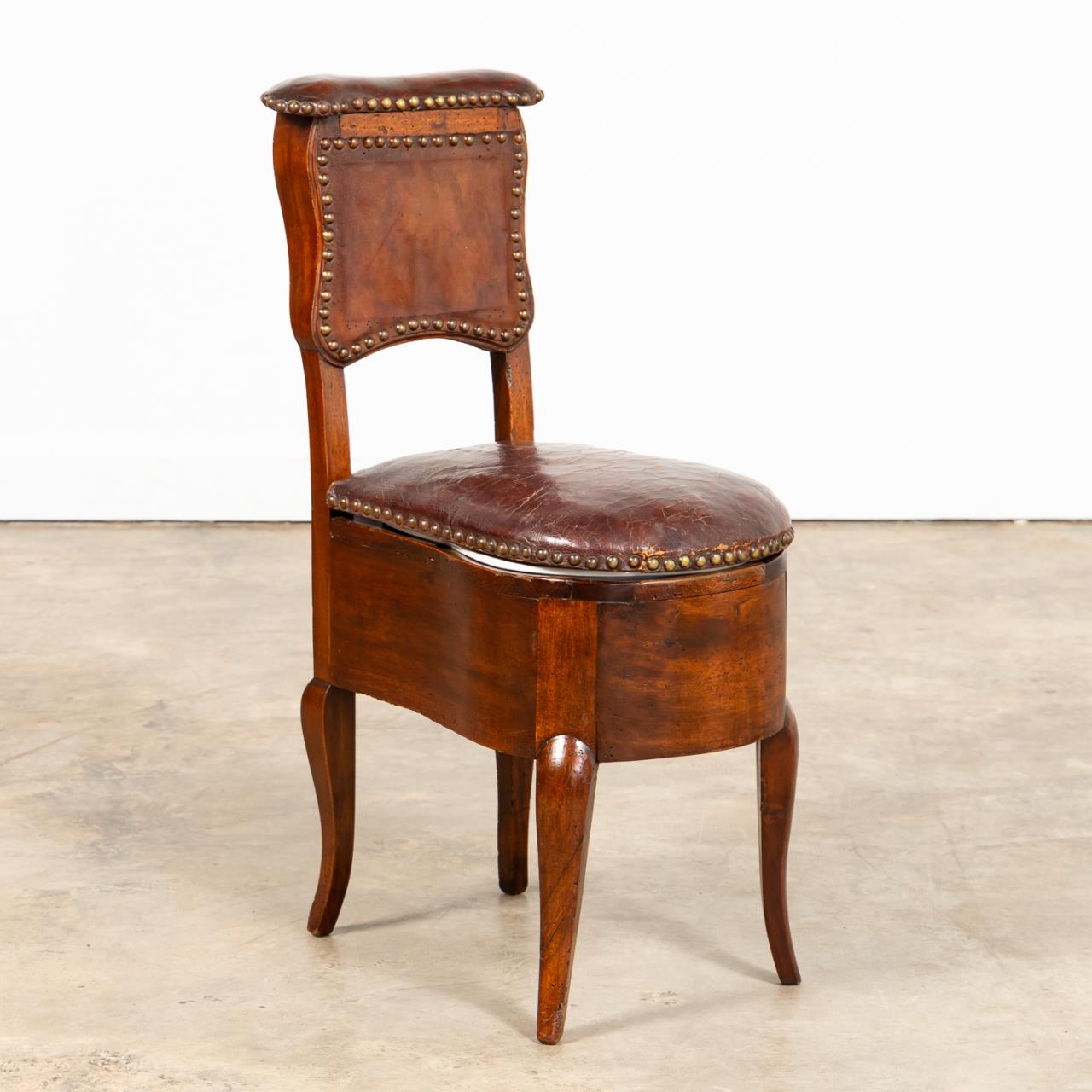 18TH C. LOUIS XV WALNUT & LEATHER