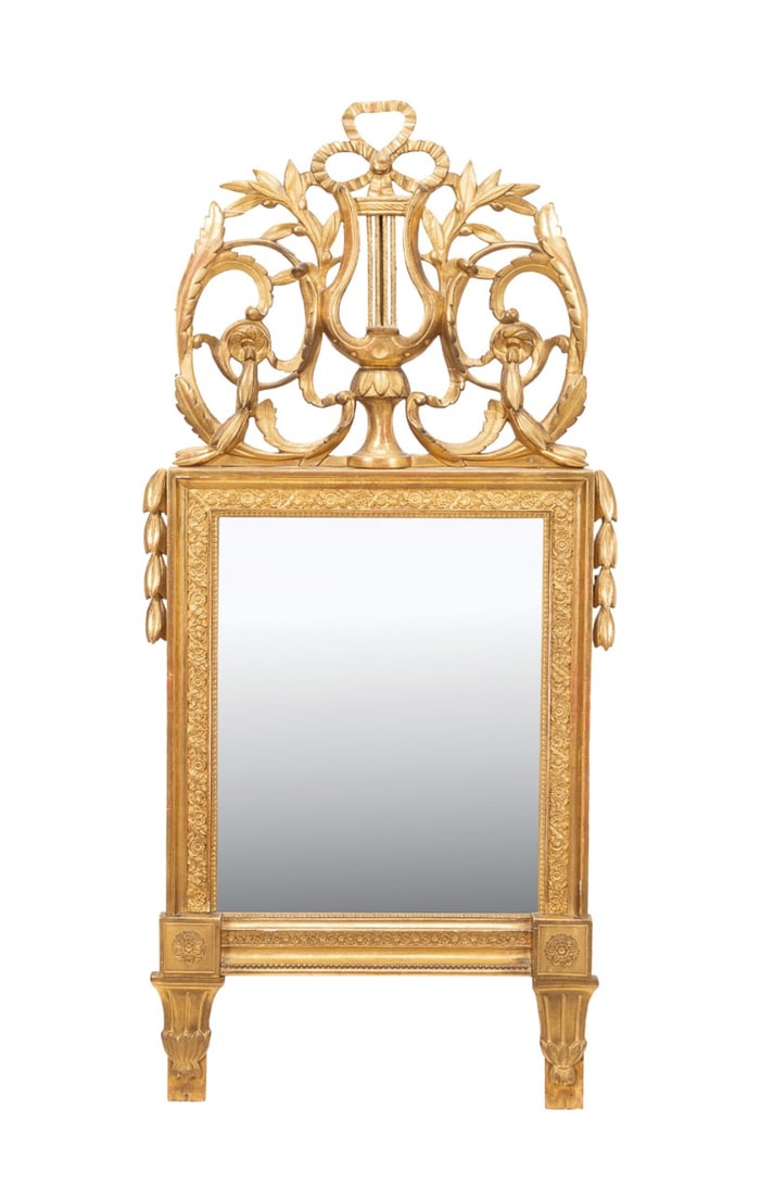 18TH C. LOUIS XVI LYRE CREST