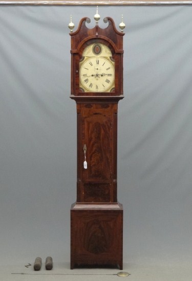 18th c. mahogany inlaid grandfather