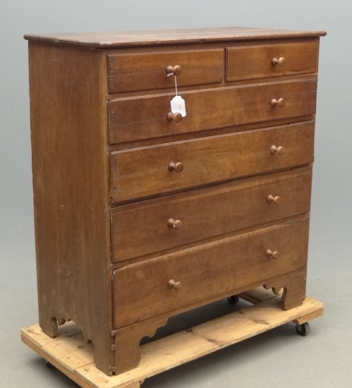 18th c. New England cherry 6 drawer