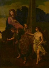 18TH C. OIL, MANNER OF GIOVANN
