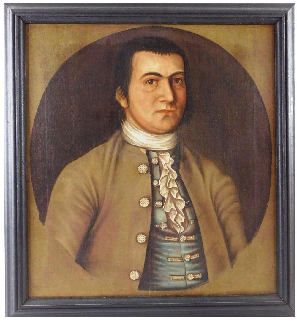 18TH C. OIL ON CANVAS, OLD LABEL