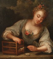 18TH C. OIL ON CANVAS,  FOLLOW