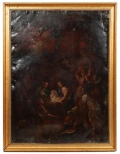18TH C. OIL ON COPPER 'ADORATI
