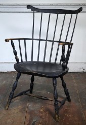 18TH C. PAINTED COMB BACK WIND