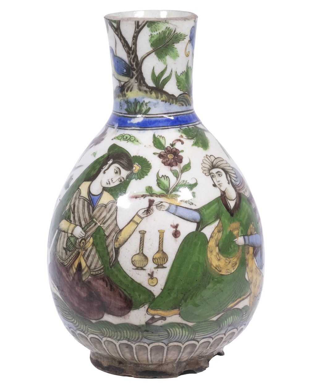 18TH C. PERSIAN VASE Qajar Portrait