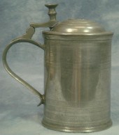 18th c pewter German stein, 17