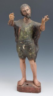 18TH C. POLYCHROME SANTOS FIGU