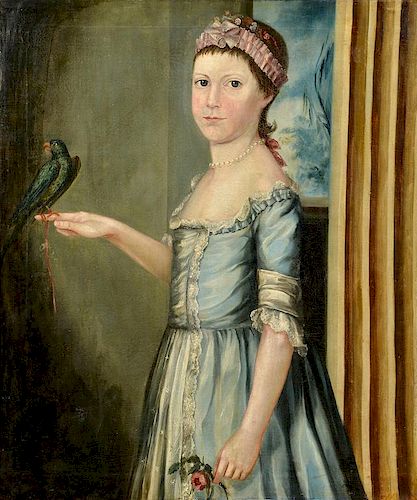 18TH C. PORTRAIT OF A GIRL WITH