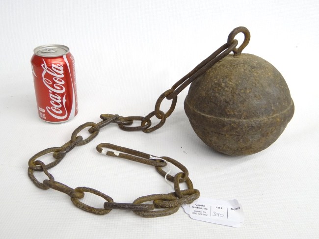 18th c. prisoner ball and chain.