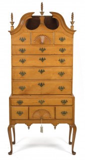 18TH C. QUEEN ANNE BONNET TOP