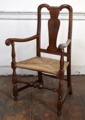 18TH C. RED STAINED QUEEN ANNE