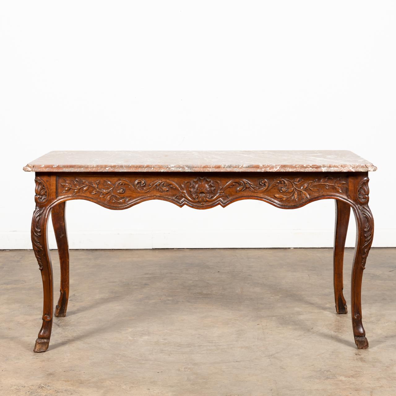 18TH C. REGENCE MARBLE TOP WALNUT