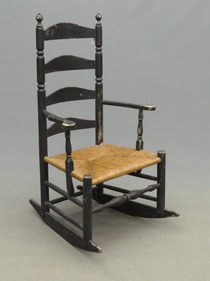 18th c. rush seat ladderback hoop