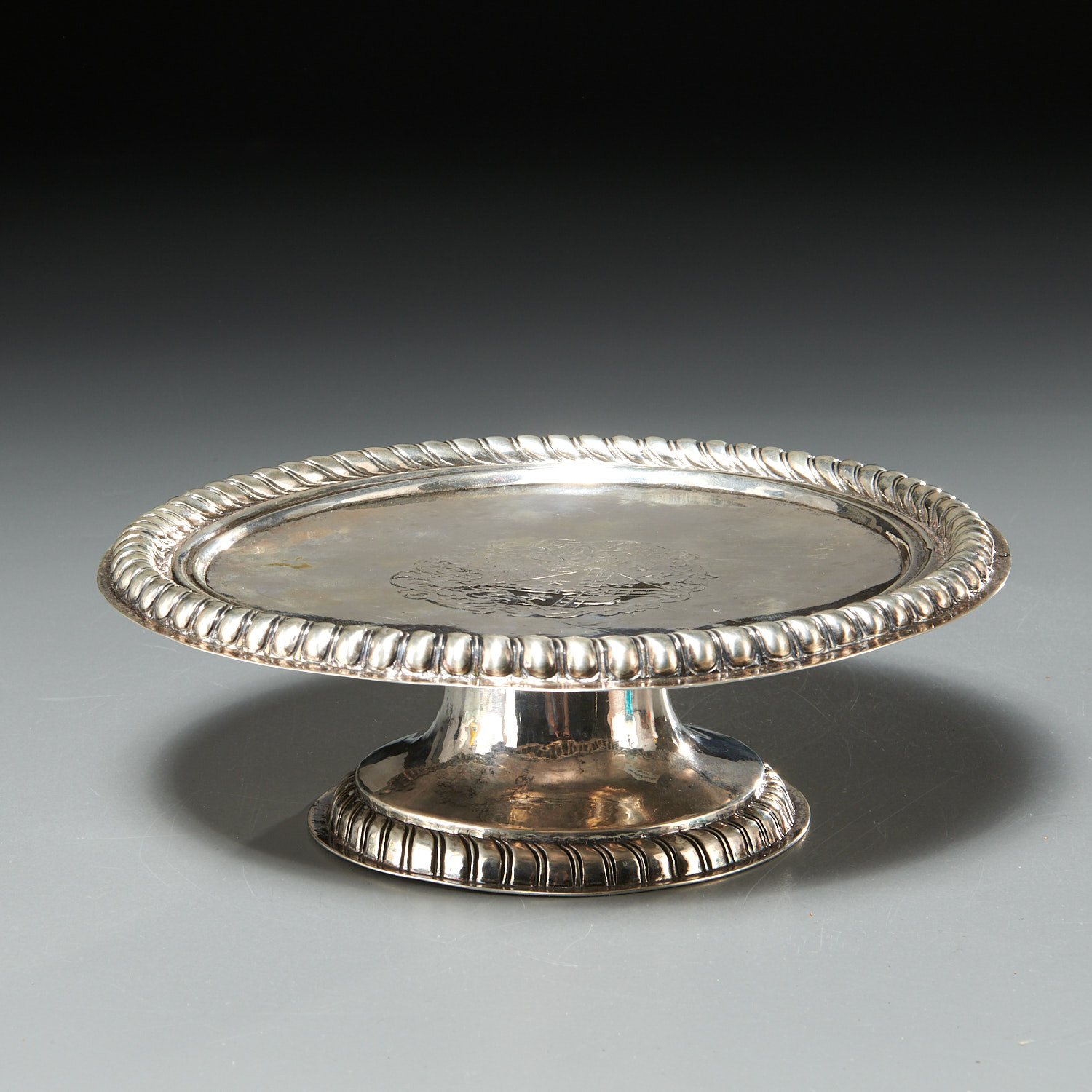 18TH C. SILVER COLLECTION PLATE,