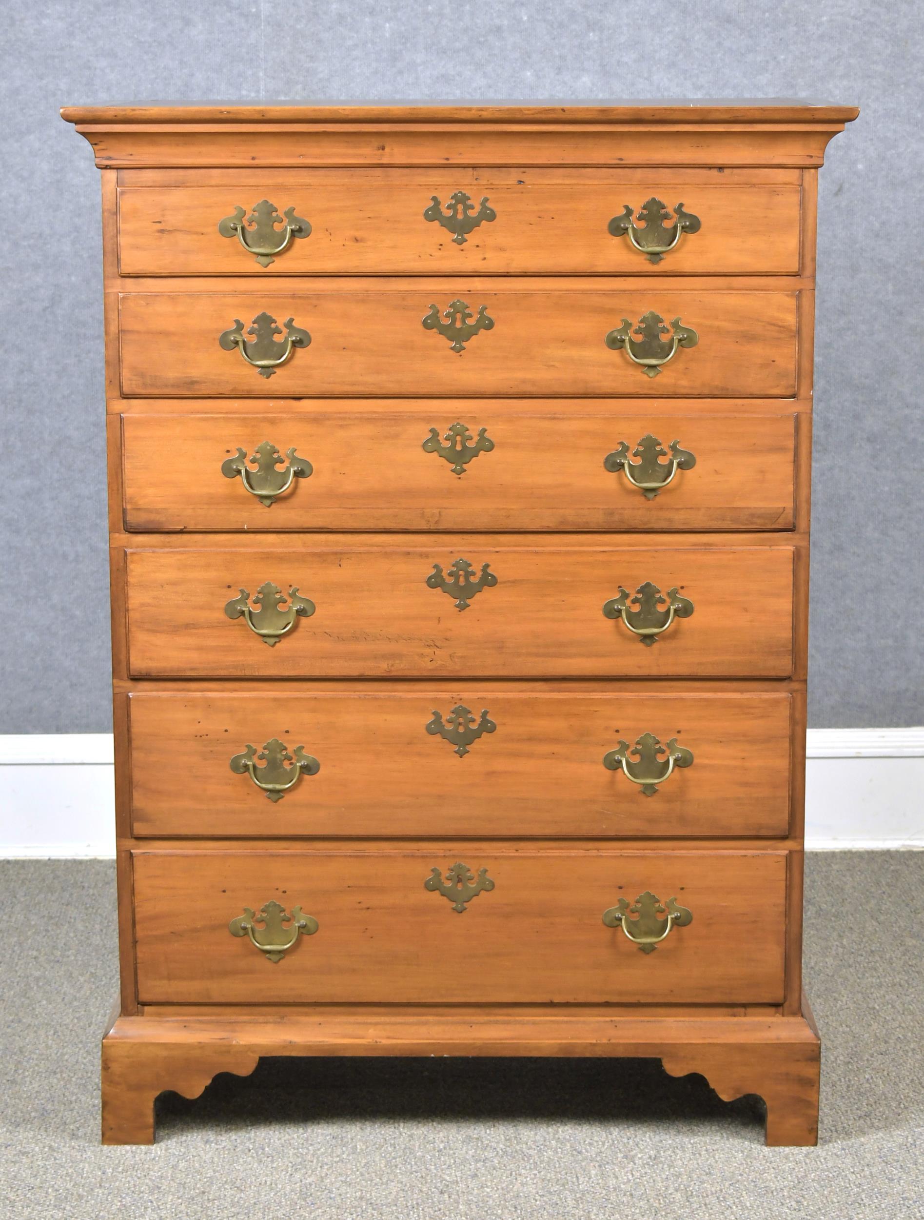 18TH C. SIX DRAWER CHIPPENDALE