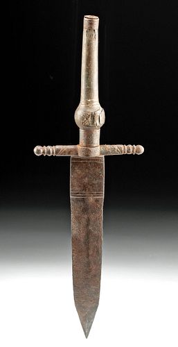 18TH C. SPANISH IRON & WOOD PLUG